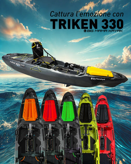 Esperienze che parlano da sole: amici in kayak con il Triken 330