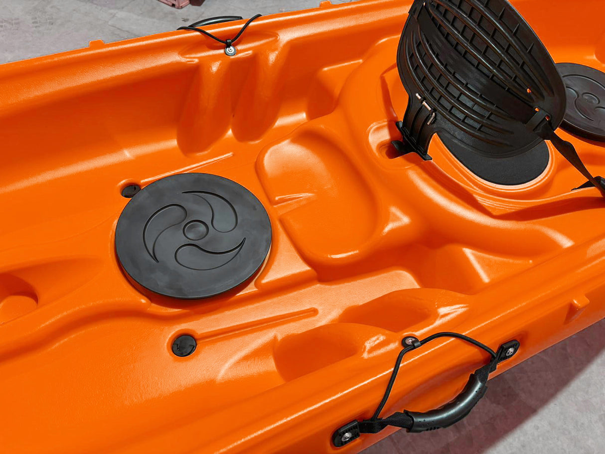 Canoa da mare e lago 3 posti modelli GIL FAMILY, inclusi 2 sedili e 2 pagaie e ruote di trasporto col. verde