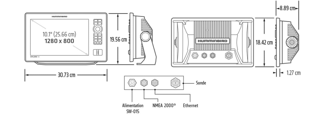 ECOSCANDAGLIO XPLORE 10 CHIRP CMSI+GPS Humminbird Cod. JH-X10-010 con Trasduttore - Display  10″