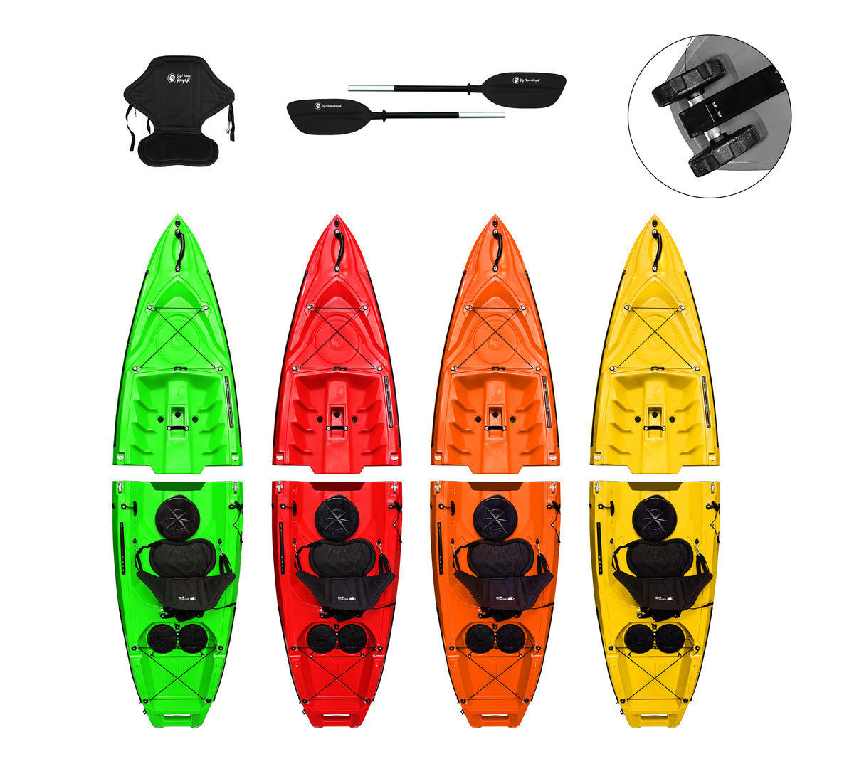 Kayak smontabile Split 1 Big Mama kayak con 2 ruote e 1 gavone, 1 seggiolino, 1 pagaia