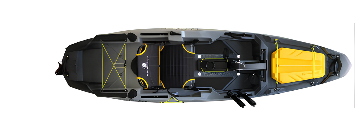 BIG MAMA KAYAK A PEDALI TRIKEN 330 con Pulpito Inox + Piastra sgancio rapido + motore HASWING Cayman 55lb funzione ancora e GPS per MARE e LAGO