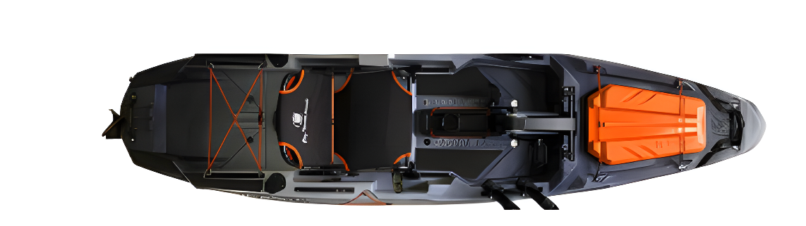 BIG MAMA KAYAK A PEDALI TRIKEN 330 con Pulpito Inox + Piastra sgancio rapido + motore HASWING Cayman 55lb funzione ancora e GPS per MARE e LAGO