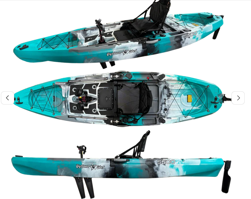 Kayak monoposto divisibile a pedali con pinne BIG MAMA START S500 componibile