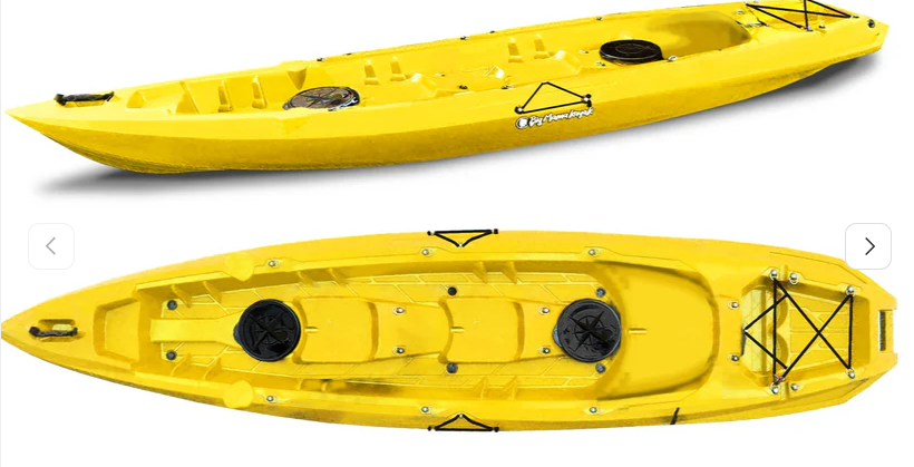 MOJITO BIG MAMA KAYAK canoa con 2 + 1 Posti, 380 Cm + 2 Gavoni + 2 ruote integrate + 2 Pagaie + 2 Seggiolini (FULL PACK) - MADE IN ITALY
