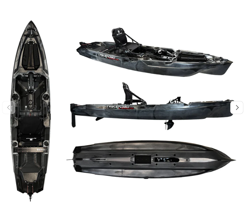 BIG MAMA KAYAK A PEDALI TRIKEN 380 Revolution + motore elettrico HASWING GENIUS 55 LG + SUPPORTO CENTRALE + PEDALIERA