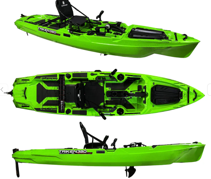 Big Mama Kayak a pedali Triken 380 REV + Motore Minn Kota TERROVA KAYAK MR 55lb, GPS SpotLock,Autopilota + Pulpito inox + Piastra sgancio rapido