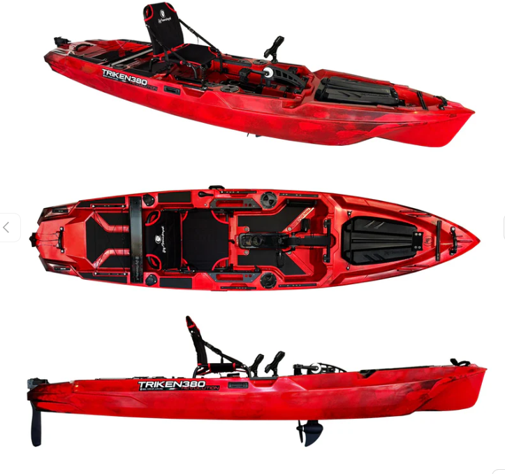 Big Mama Kayak a pedali Triken 380 REV + Motore Minn Kota TERROVA KAYAK MR 55lb, GPS SpotLock,Autopilota + Pulpito inox + Piastra sgancio rapido