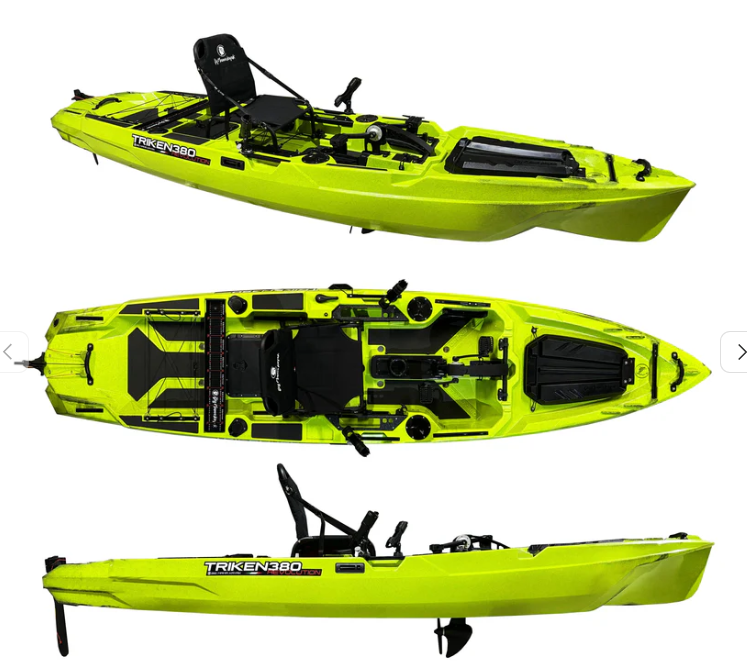 Big Mama Kayak a pedali Triken 380 REV + Motore Minn Kota TERROVA KAYAK MR 55lb, GPS SpotLock,Autopilota + Pulpito inox + Piastra sgancio rapido