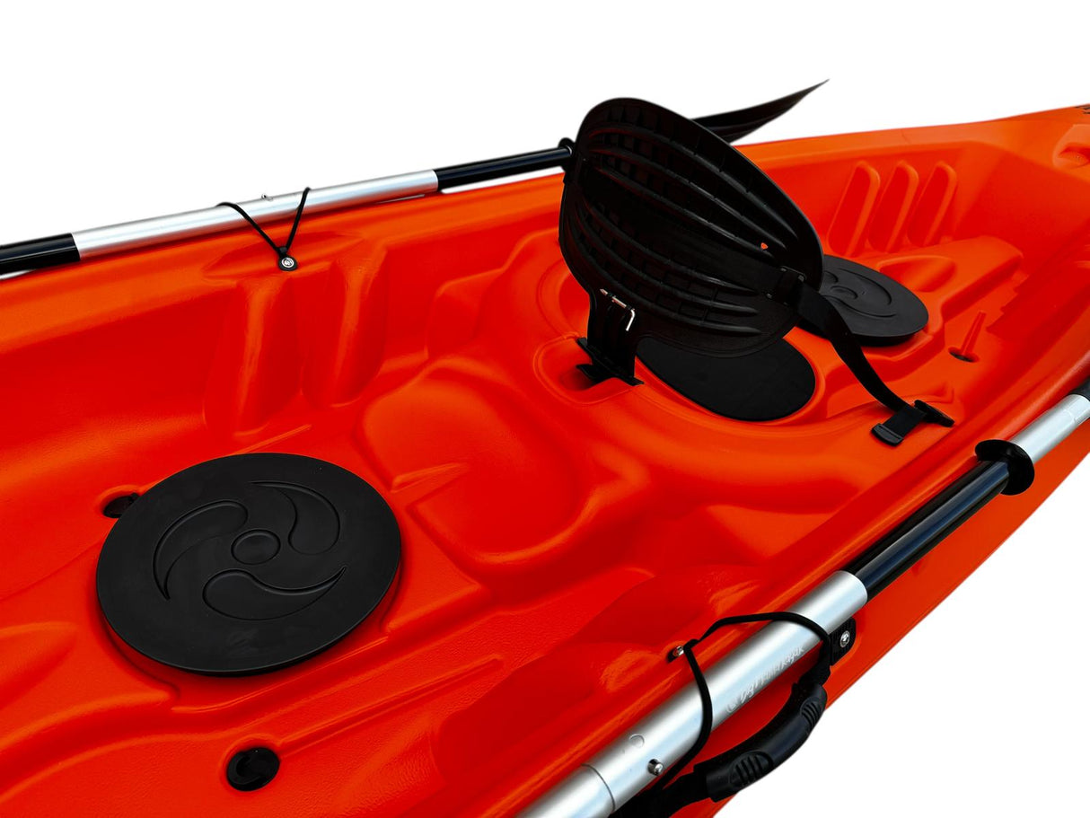 Canoa da mare e lago 3 posti modelli GIL FAMILY, inclusi 2 sedili e 2 pagaie e ruote di trasporto col. verde