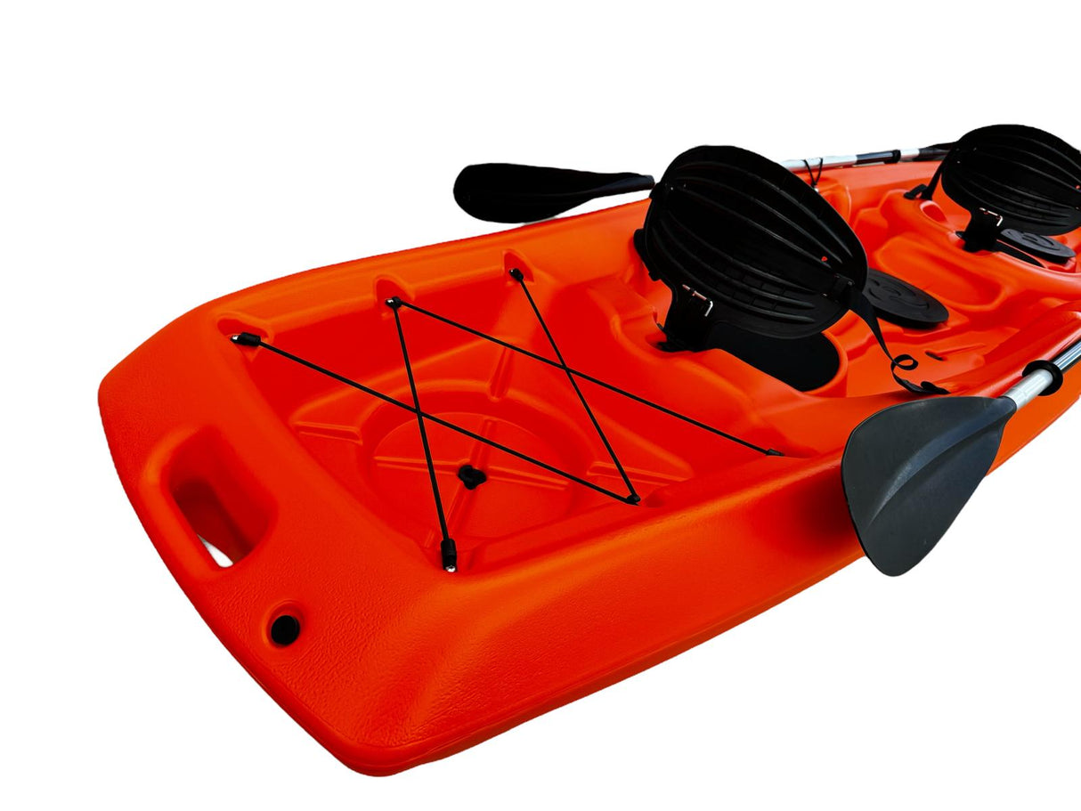 Canoa da mare e lago 3 posti modelli GIL FAMILY, inclusi 2 sedili e 2 pagaie e ruote di trasporto col. verde