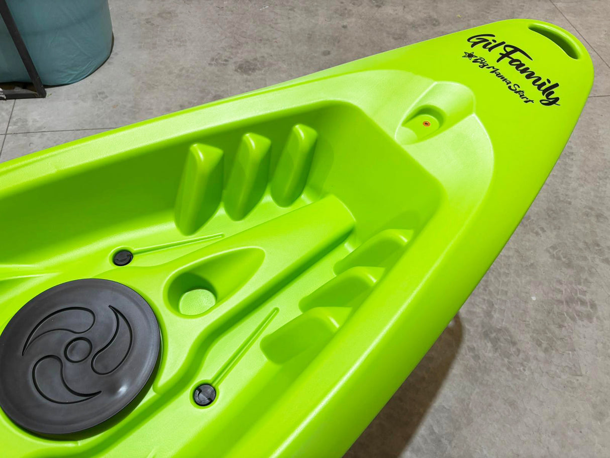 kayak da mare e lago 3 posti modelli GIL FAMILY, inclusi 2 sedili e 2 pagaie e ruote di trasporto col. GIALLO