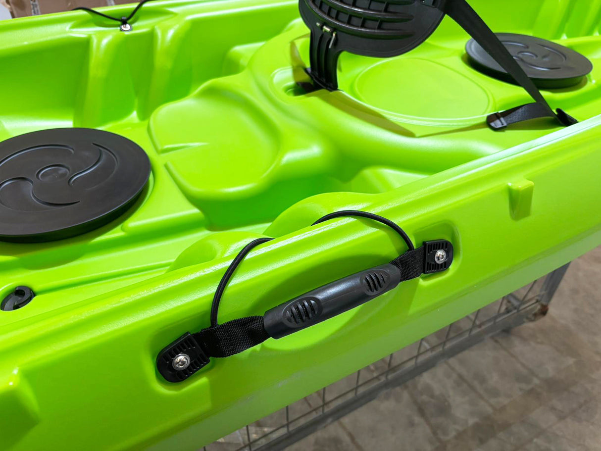 Canoa da mare e lago 3 posti modelli GIL FAMILY, inclusi 2 sedili e 2 pagaie e ruote di trasporto col. verde