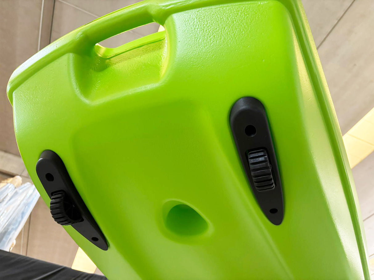 Canoa da mare e lago 3 posti modelli GIL FAMILY, inclusi 2 sedili e 2 pagaie e ruote di trasporto col. verde