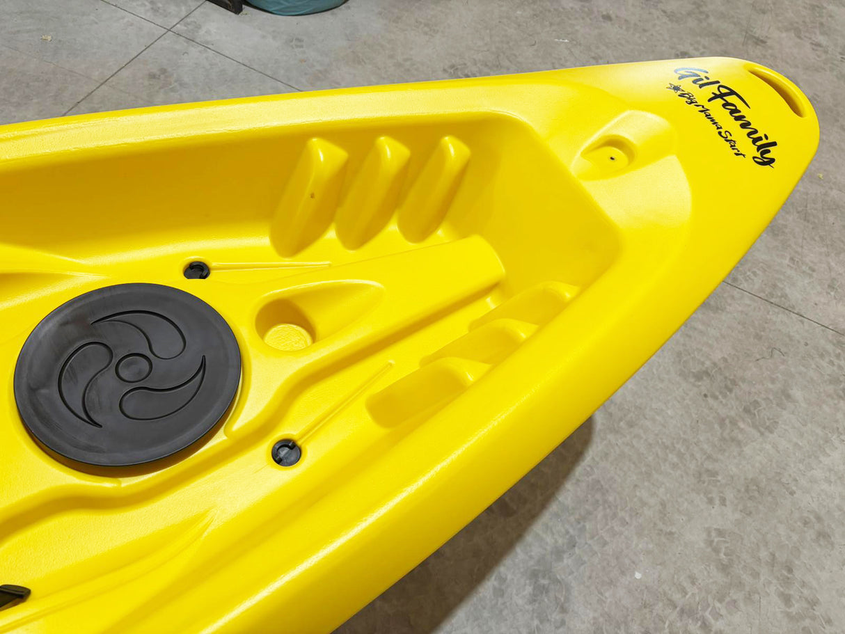 Canoa da mare e lago 3 posti modelli GIL FAMILY, inclusi 2 sedili e 2 pagaie e ruote di trasporto col. verde