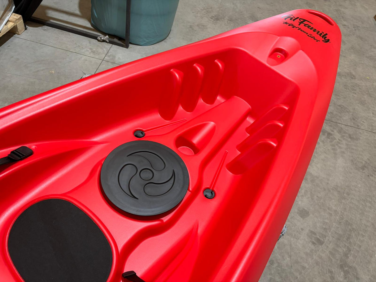 kayak da mare e lago 3 posti modelli GIL FAMILY, inclusi 2 sedili e 2 pagaie e ruote di trasporto col. GIALLO