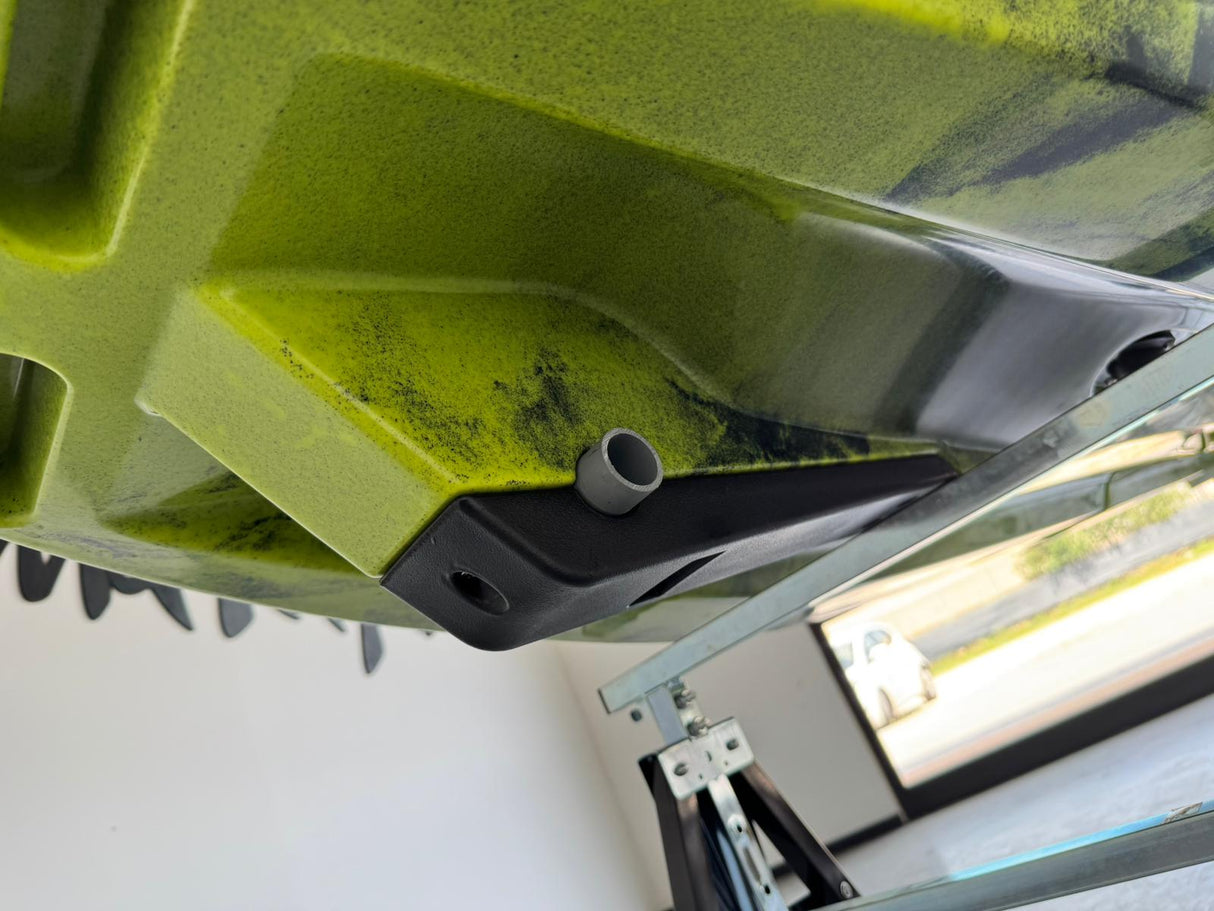 Kayak da pesca a Pedali divisibile Big Mama Triken 330 Live S, con ruote e vasca del vivo - SCAFO GRIGIO NERO, gavone NERO