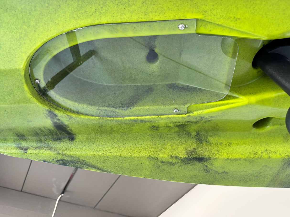 Kayak da pesca a Pedali divisibile Big Mama Triken 330 Live S, con ruote e vasca del vivo - SCAFO GRIGIO NERO, gavone NERO