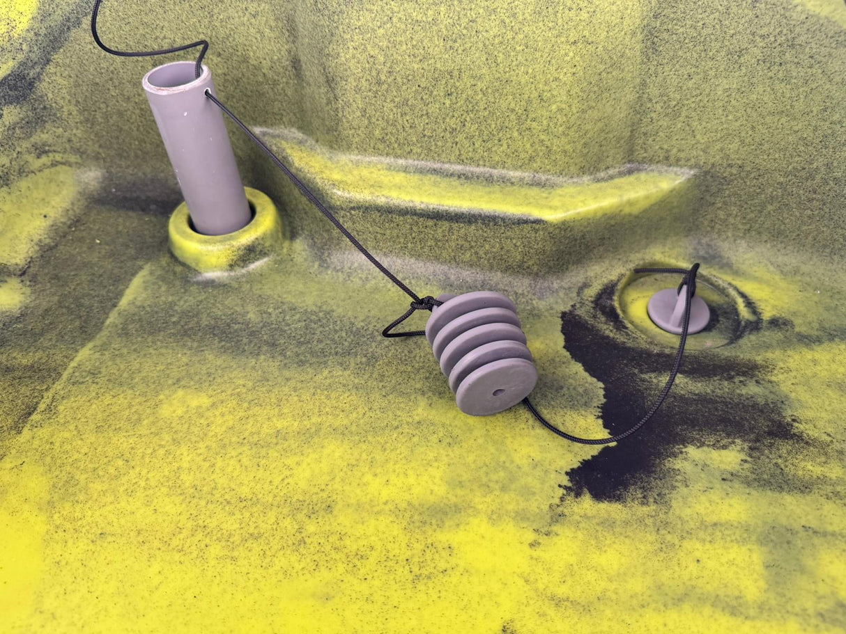 Kayak da pesca a Pedali divisibile Big Mama Triken 330 Live S, con ruote e vasca del vivo - SCAFO GRIGIO NERO, gavone NERO