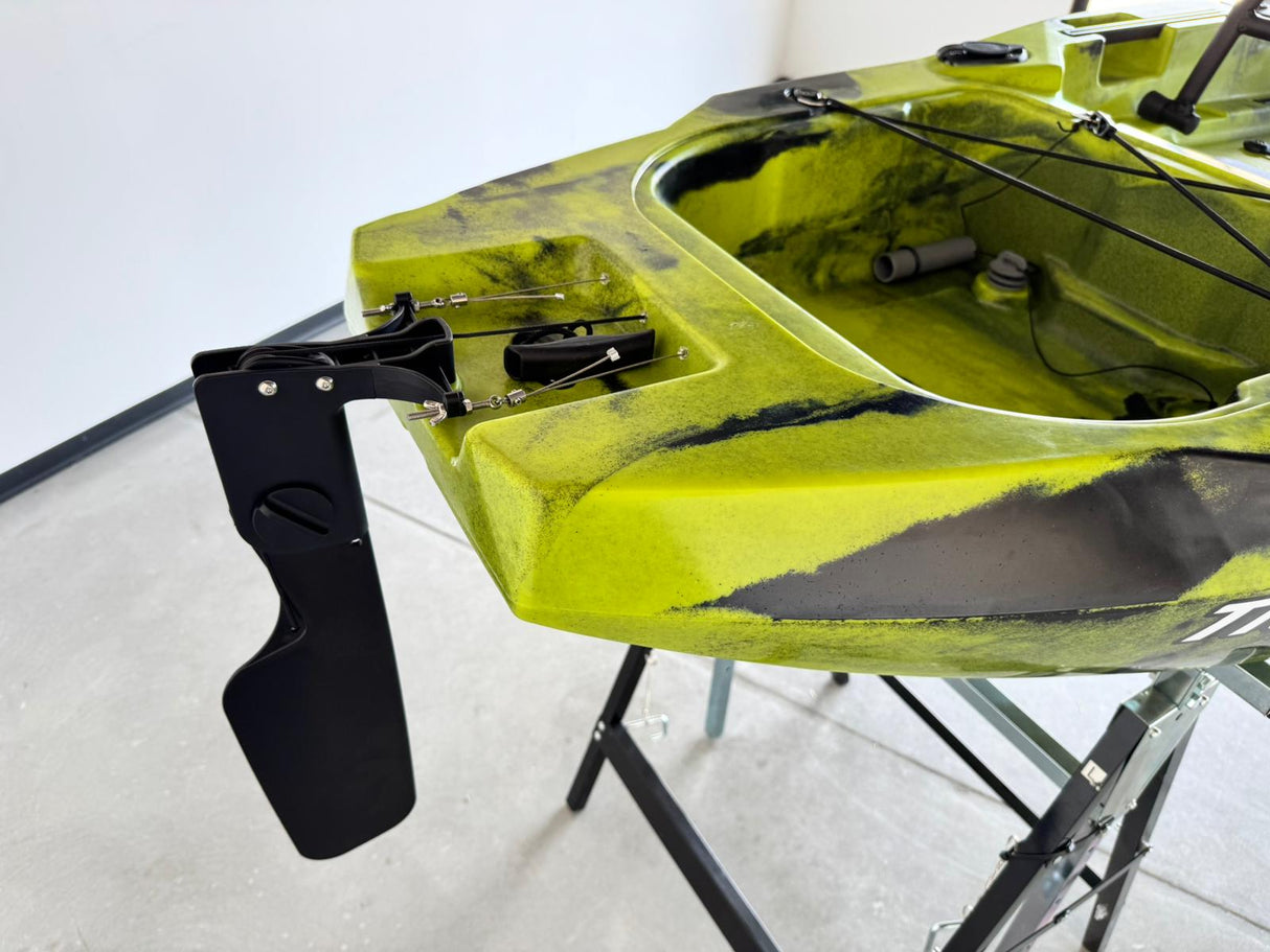 Kayak da pesca a Pedali divisibile Big Mama Triken 330 Live S, con ruote e vasca del vivo - SCAFO GRIGIO NERO, gavone NERO