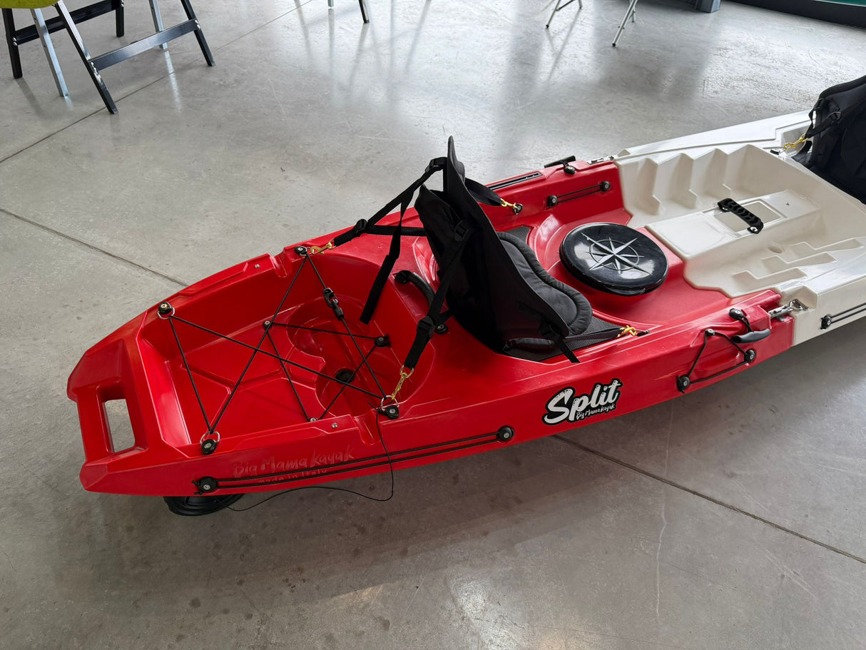 Split 2 Italia kayak componibile Big Mama Kayak, canoa biposto modulare, inclusi 2 pagaie + 2 sedili + 2 ruote