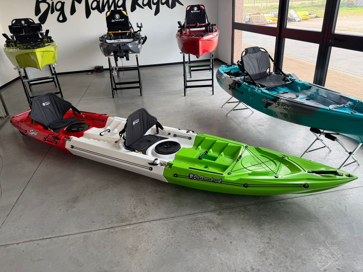 Split 2 Italia kayak componibile Big Mama Kayak, canoa biposto modulare, inclusi 2 pagaie + 2 sedili + 2 ruote