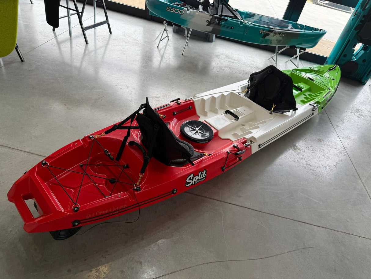 Split 2 Italia kayak componibile Big Mama Kayak, canoa biposto modulare, inclusi 2 pagaie + 2 sedili + 2 ruote