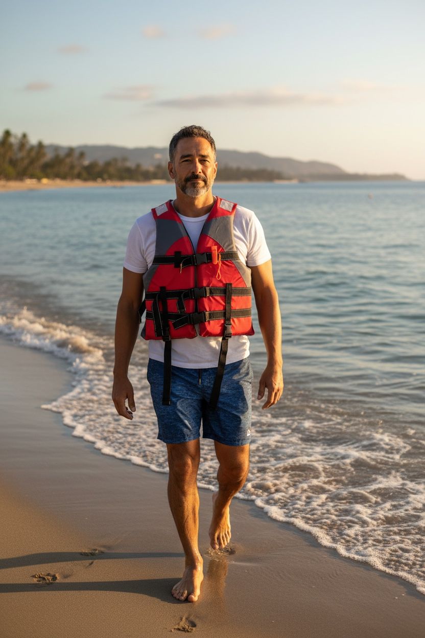 Gilet Salvagente mod. Peter colore rosso con fischietto