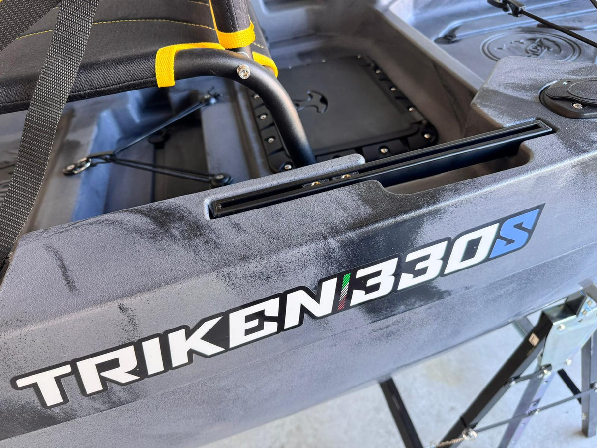 Kayak fishing a Pedali divisibile Big Mama Triken 330 S divisibile + supporto motore centrale + motore Minn Kota RIPTIDE TRANSOM 40 + pedaliera