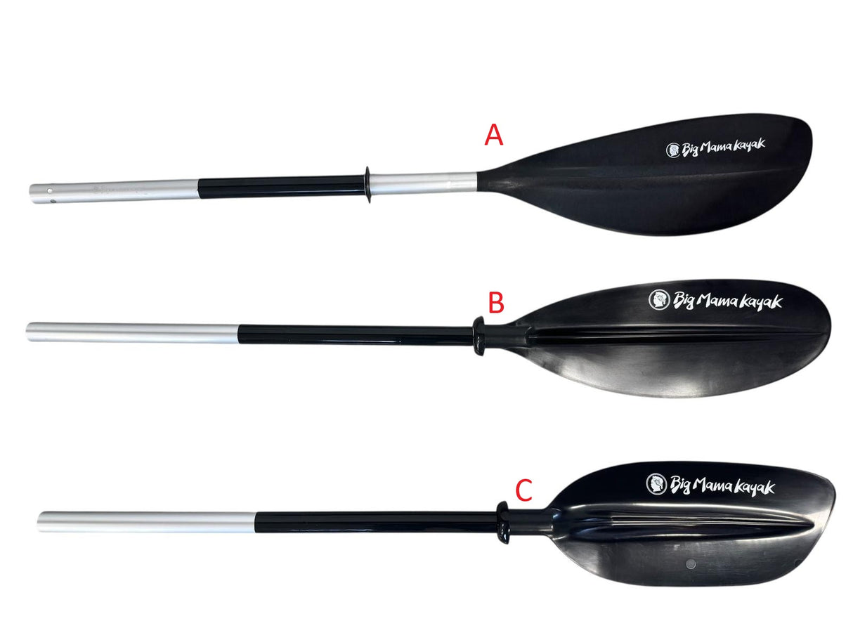 Pagaia divisibile in 2 pezzi- lunghezza 220 cm alluminio Big Mama Kayak e Canoe COLORE NERO COD.17323