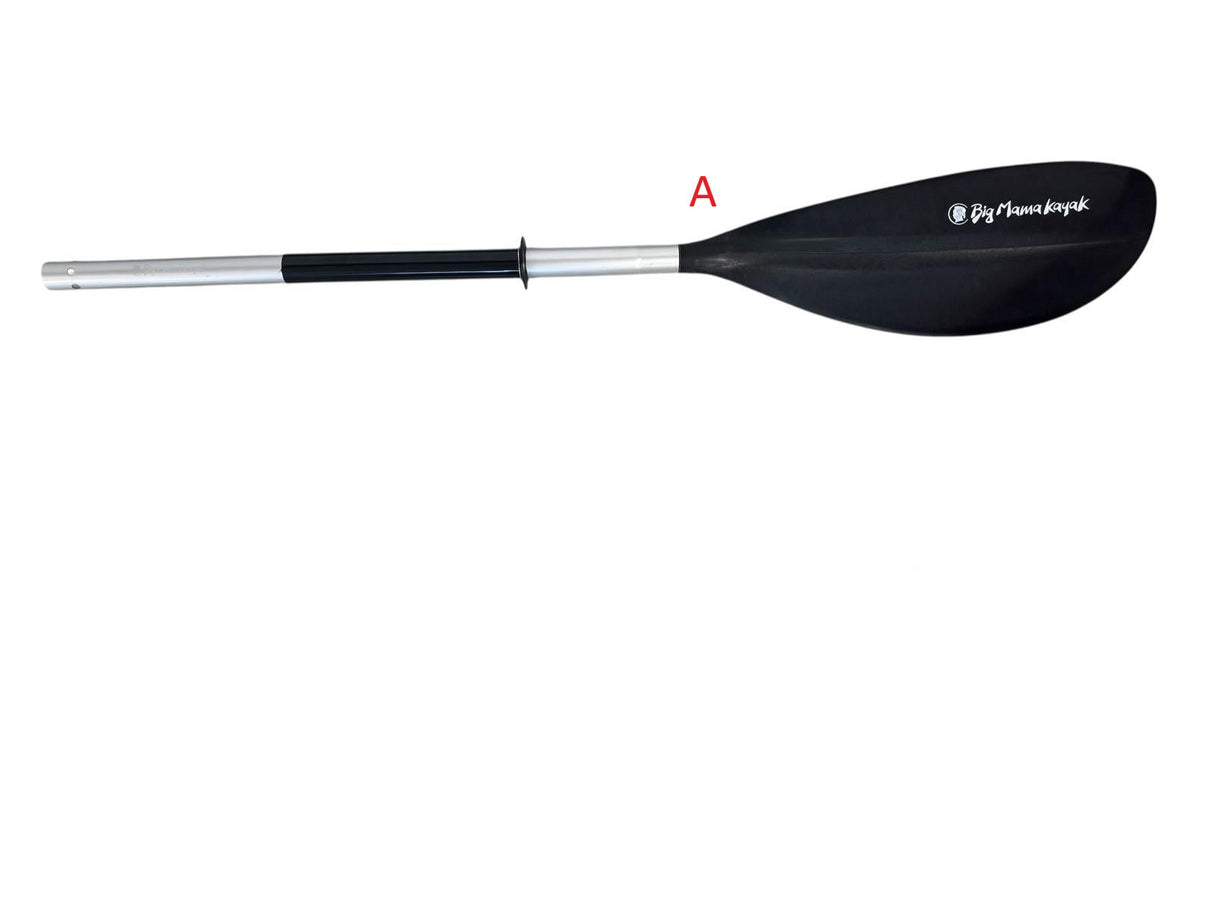 Pagaia divisibile in 2 pezzi- lunghezza 220 cm alluminio Big Mama Kayak e Canoe COLORE NERO COD.17323