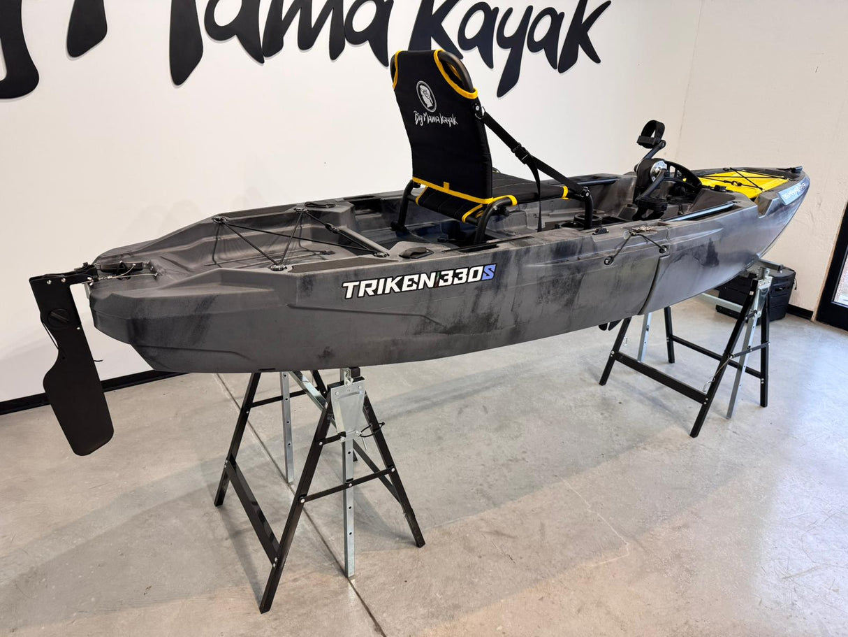 Kit 5cv composto da : Kayak da pesca a pedali Big Mama Triken 330 S divisibile + Garmin Striker vivid 5 + Kit braccetto