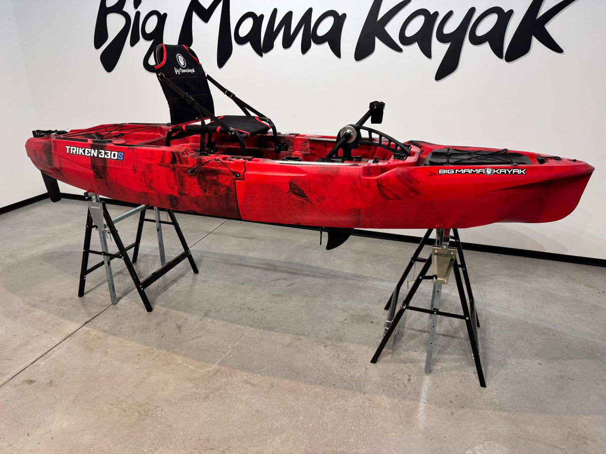 Kayak fishing a Pedali divisibile Big Mama Triken 330 S divisibile + supporto motore centrale + motore Minn Kota RIPTIDE TRANSOM 40 + pedaliera