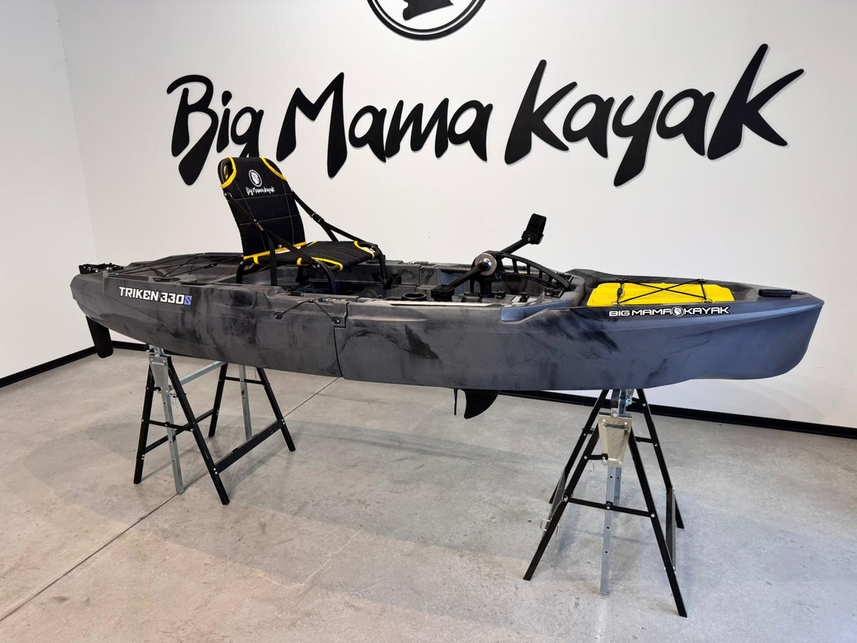Kayak fishing a Pedali divisibile Big Mama Triken 330 S divisibile + supporto motore centrale + motore Minn Kota RIPTIDE TRANSOM 40 + pedaliera