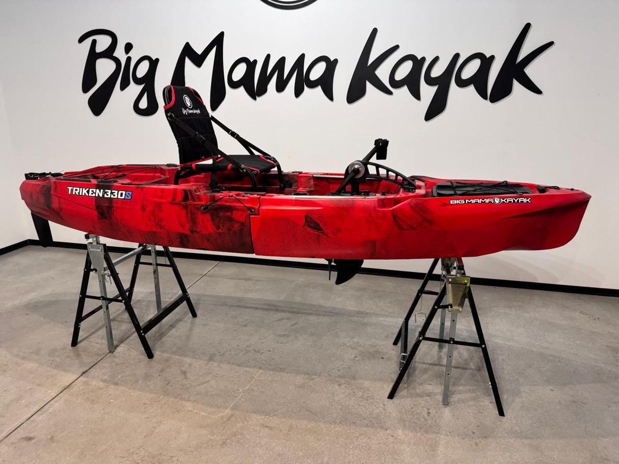 Kit 5cv composto da : Kayak da pesca a pedali Big Mama Triken 330 S divisibile + Garmin Striker vivid 5 + Kit braccetto