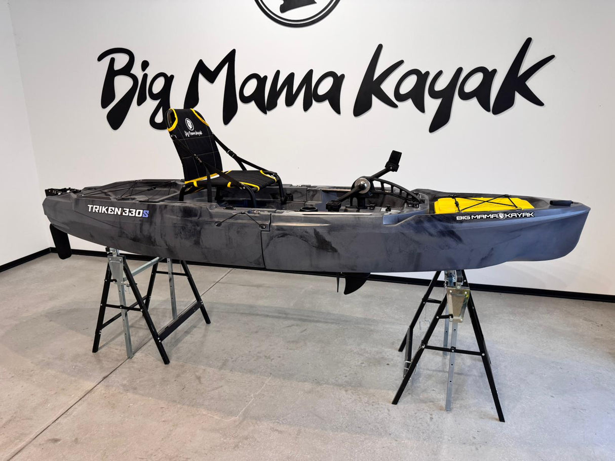 Kayak fishing a Pedali divisibile Big Mama Triken 330 S divisibile + supporto motore centrale + motore Minn Kota RIPTIDE TRANSOM 40 + pedaliera