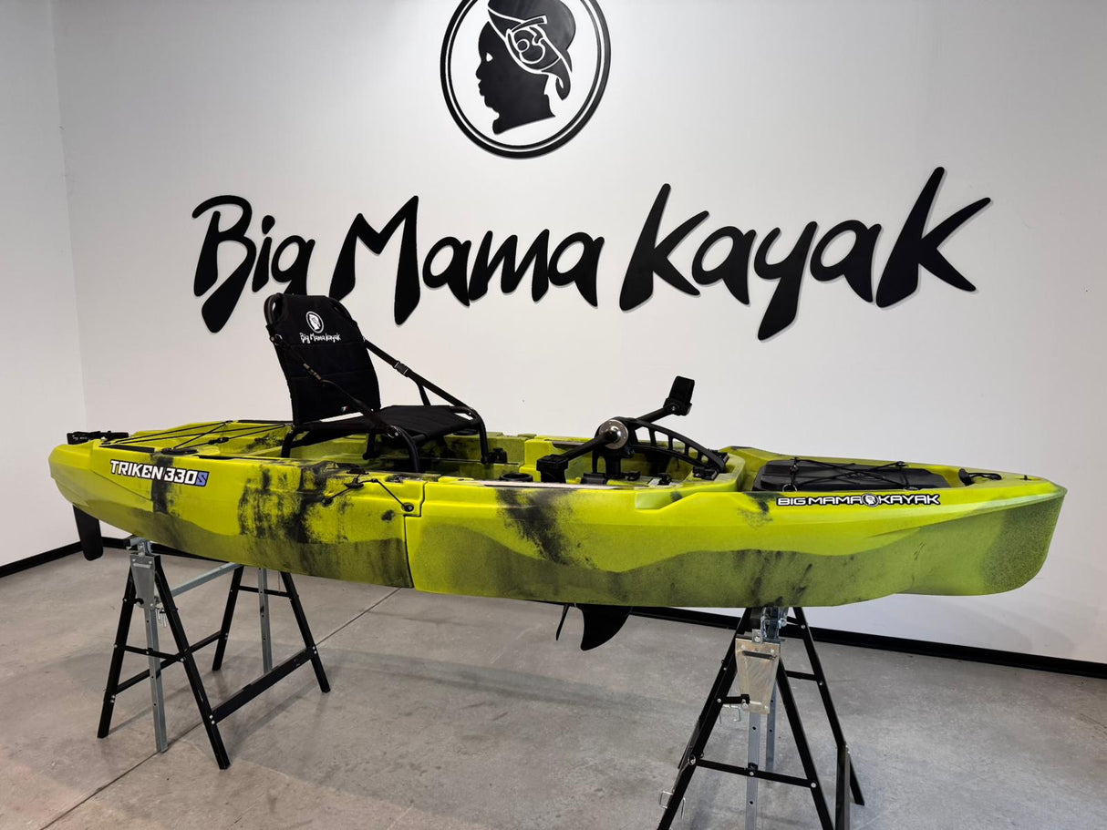 Kayak fishing a Pedali divisibile Big Mama Triken 330 S divisibile + supporto motore centrale + motore Minn Kota RIPTIDE TRANSOM 40 + pedaliera