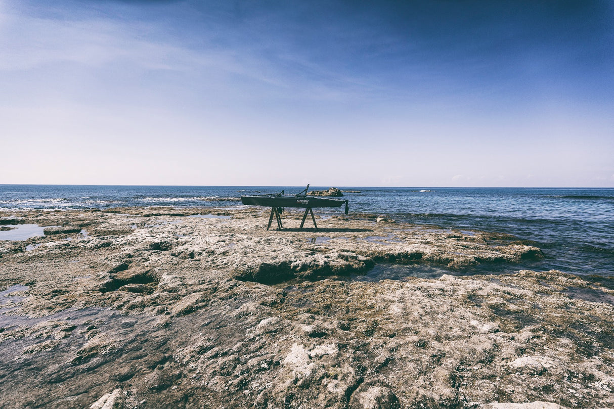 Triken 350 Big Mama Kayak -kayak da pesca a pedali con 4 portacanne, 2 gavoni, timone, sistema di pedali, sedile rialzato e pagaia