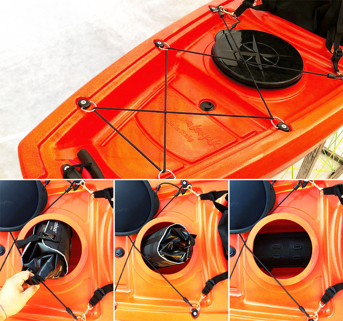 MOA BIG MAMA KAYAK - CANOA DA 265 CM + 1 GAVONE + 1 PAGAIA + 1 SEGGIOLINO + 1 RUOTINO ( FULL PACK ) - COLORE ROSSO