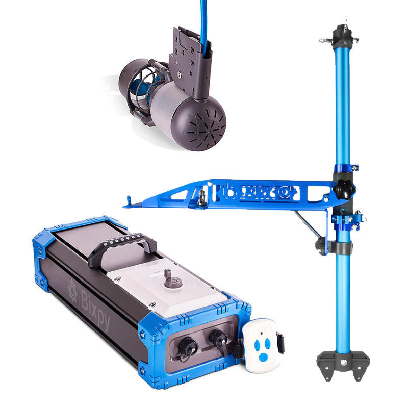 Motore elettrico per kayak Bixpy K1 Angler PRO Kit Outboard con batteria inclusa PP-768 Wh + Adattatore alluminio Power Pole