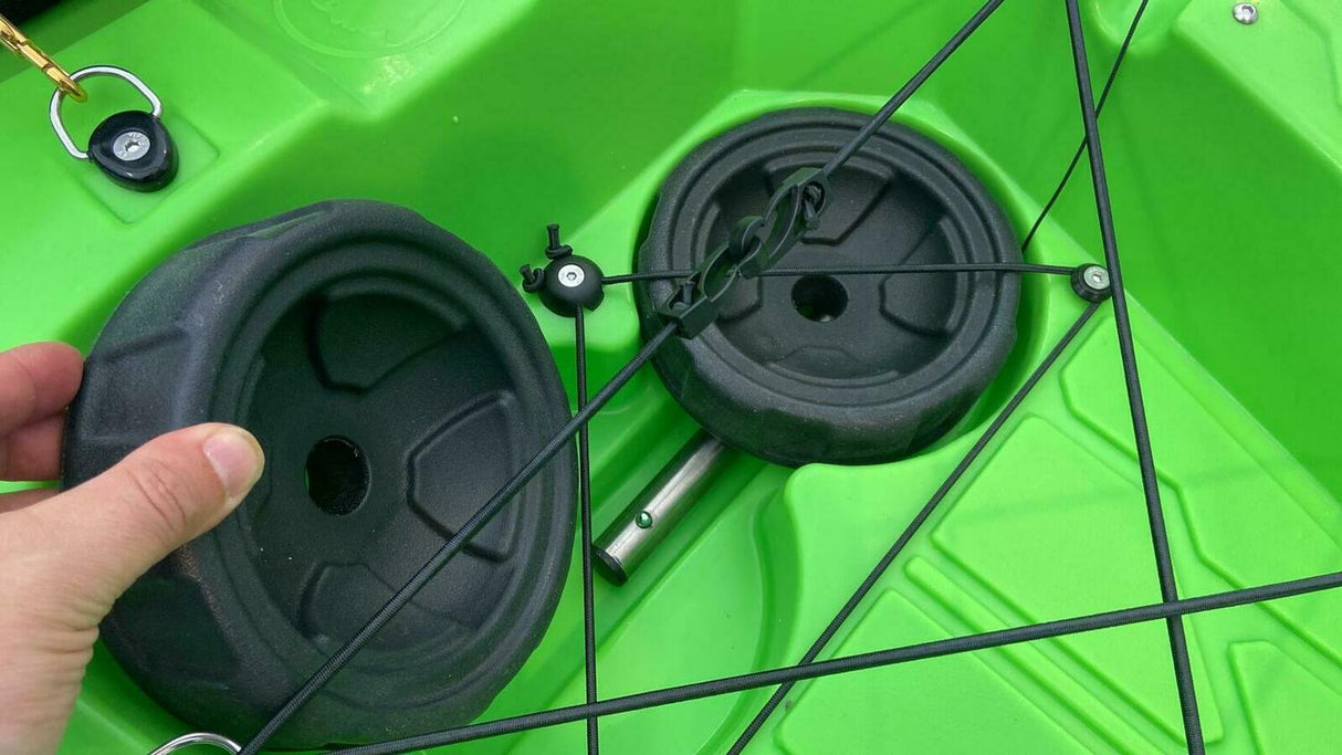 MOJITO BIG MAMA KAYAK canoa con 2 + 1 Posti, 380 Cm + 2 Gavoni + 2 ruote integrate + 2 Pagaie + 2 Seggiolini (FULL PACK) - MADE IN ITALY