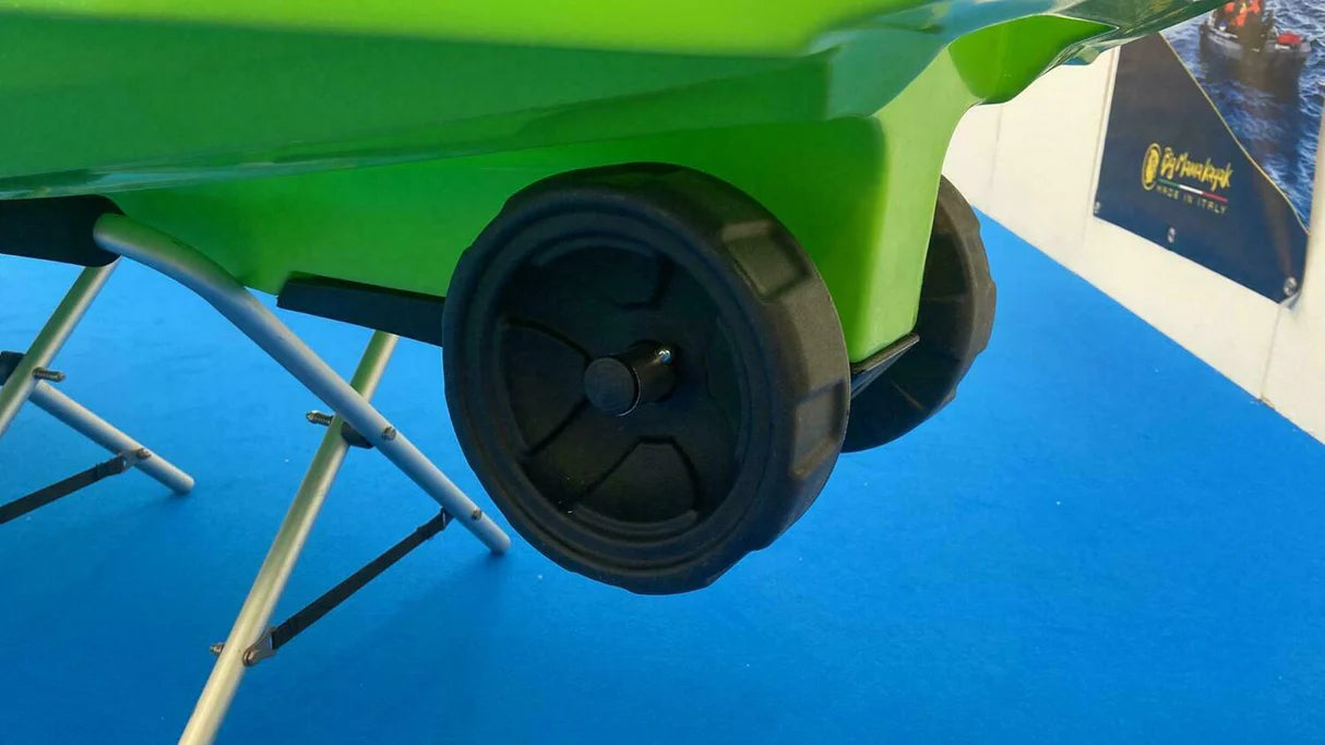 Kayak biposto Mojito FISHING Big Mama Kayak canoa con 2 + 1 Posti 380 Cm + 2 Pagaie + 2 seggiolini + 2 Gavoni + 2 ruote integrate + 4 portacanne (FULL PACK)