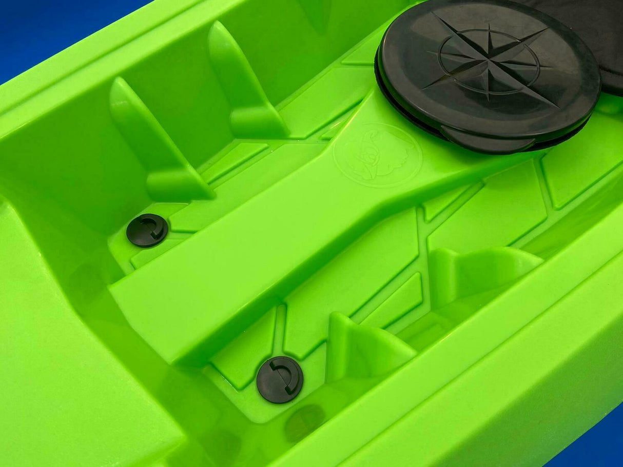 MOJITO BIG MAMA KAYAK canoa con 2 + 1 Posti, 380 Cm + 2 Gavoni + 2 ruote integrate + 2 Pagaie + 2 Seggiolini (FULL PACK) - MADE IN ITALY