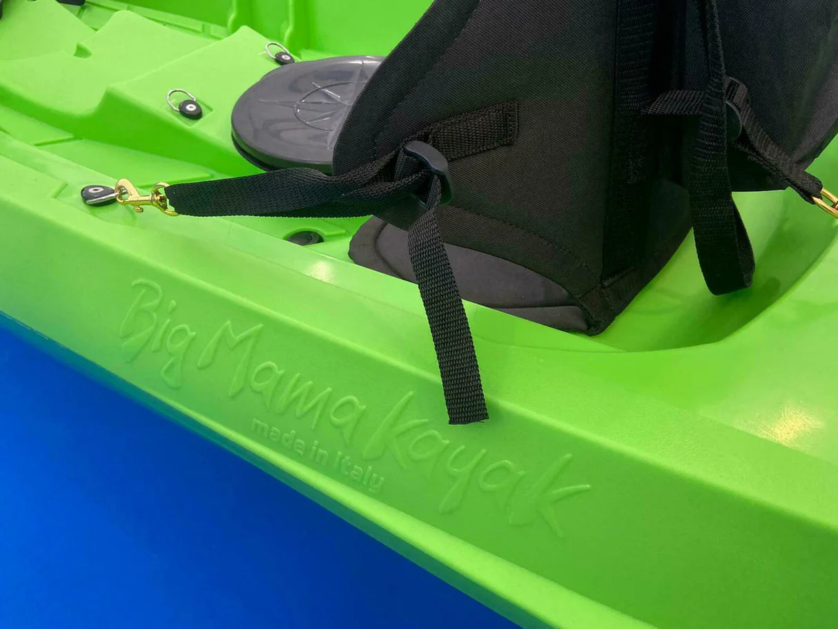 Kayak biposto Mojito FISHING Big Mama Kayak canoa con 2 + 1 Posti 380 Cm + 2 Pagaie + 2 seggiolini + 2 Gavoni + 2 ruote integrate + 4 portacanne (FULL PACK)