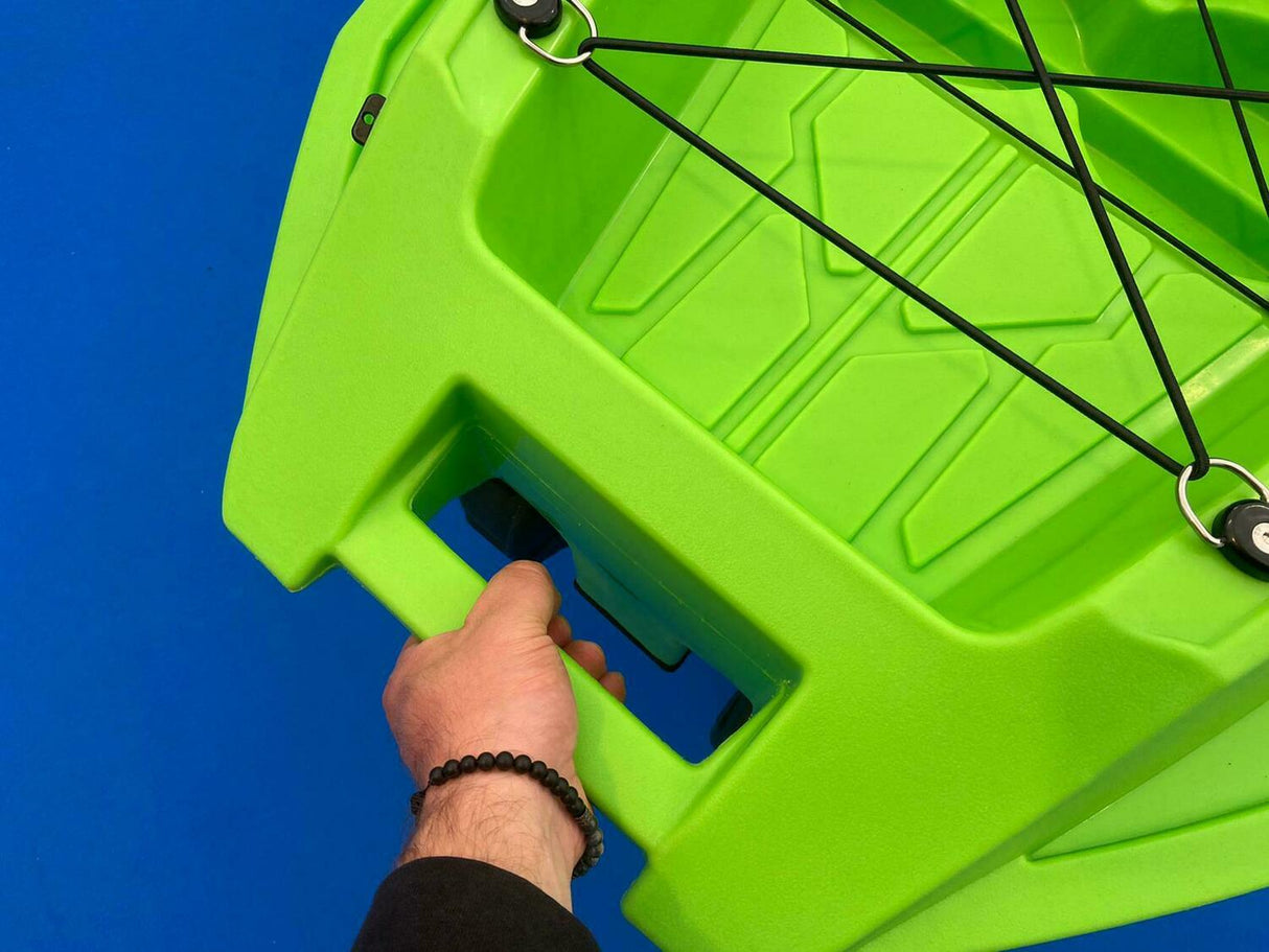 MOJITO BIG MAMA KAYAK canoa con 2 + 1 Posti, 380 Cm + 2 Gavoni + 2 ruote integrate + 2 Pagaie + 2 Seggiolini (FULL PACK) - MADE IN ITALY