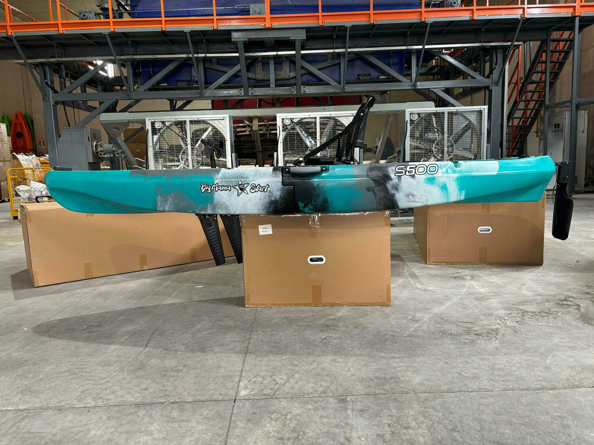 Kayak monoposto divisibile a pedali con pinne BIG MAMA START S500 componibile