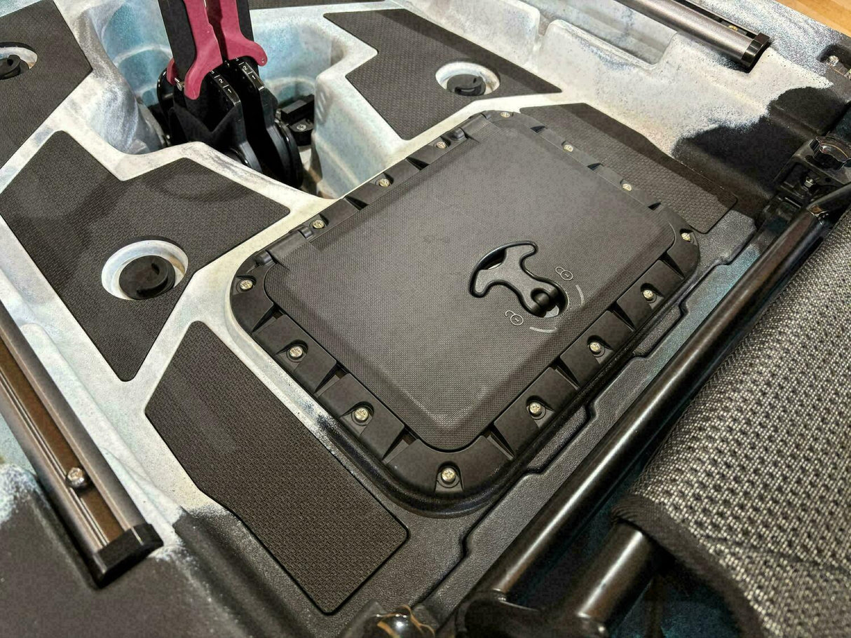 Kayak monoposto divisibile a pedali con pinne Big Mama START S500 componibile + motore Bixpy K1 Angler PRO Kit Outboard con batteria inclusa PP-768 Wh + Adattatore Low Profile Thruhull Pedal Drive