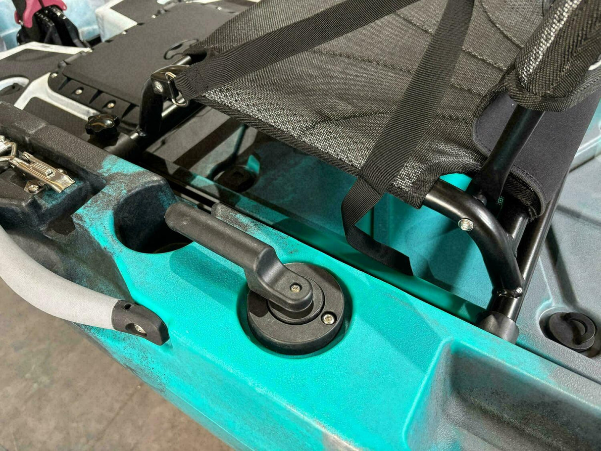 Kayak monoposto divisibile a pedali con pinne Big Mama START S500 componibile + motore Bixpy K1 Angler PRO Kit Outboard con batteria inclusa PP-768 Wh + Adattatore Low Profile Thruhull Pedal Drive