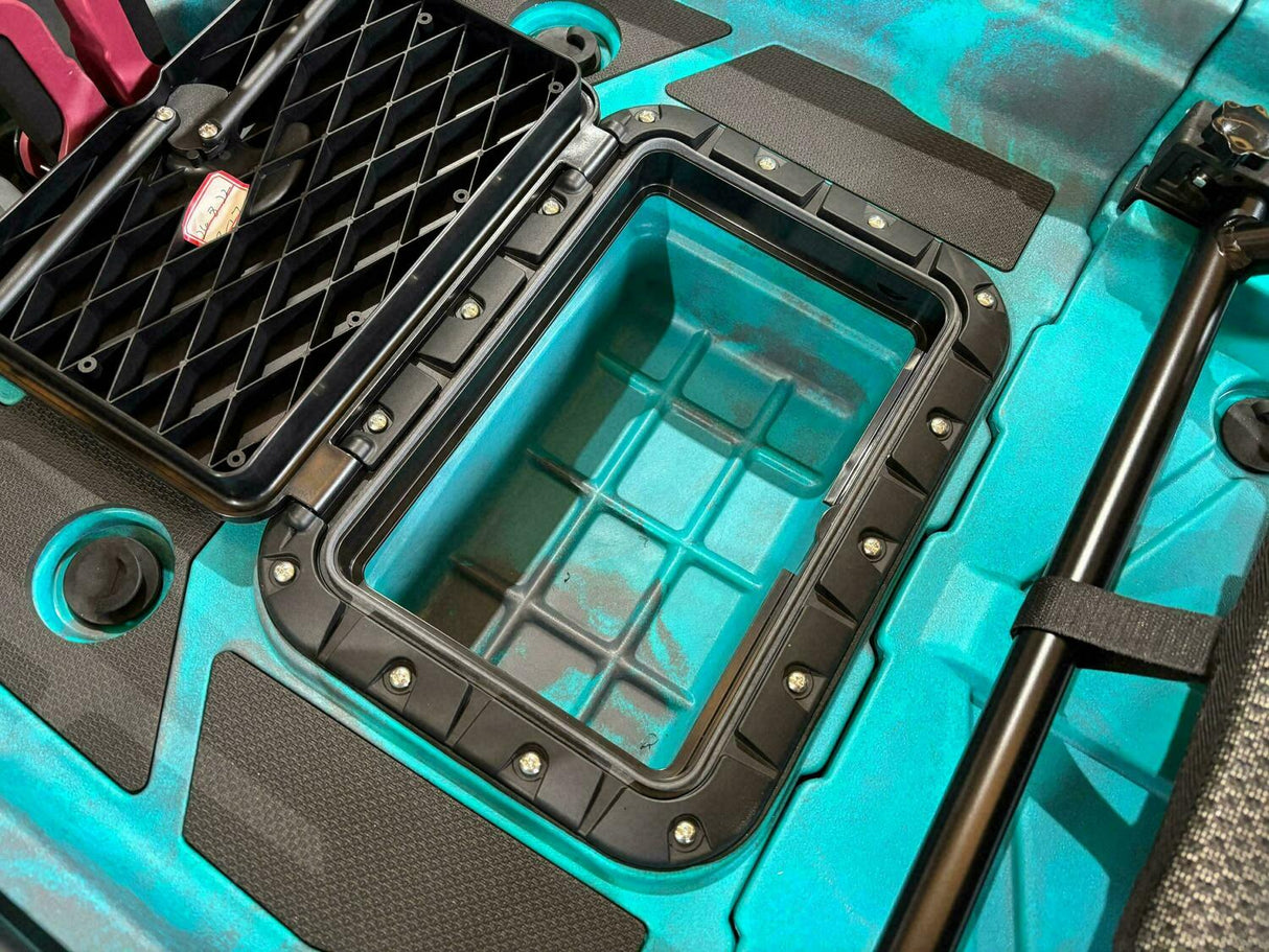 Kayak monoposto divisibile a pedali con pinne Big Mama START S500 componibile + motore Bixpy K1 Angler PRO Kit Outboard con batteria inclusa PP-768 Wh + Adattatore Low Profile Thruhull Pedal Drive