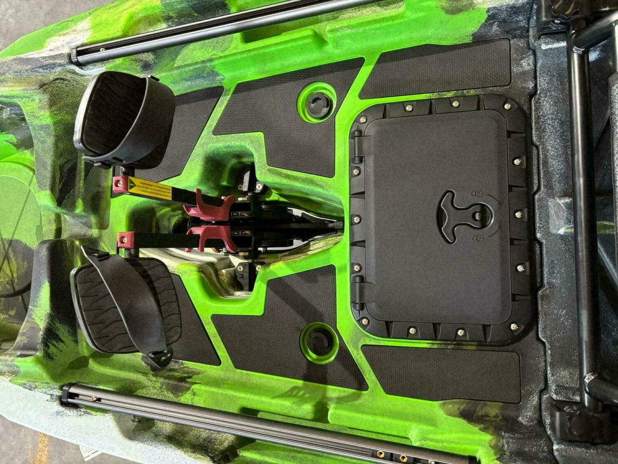 Kayak monoposto divisibile a pedali con pinne Big Mama START S500 componibile + motore Bixpy K1 Angler PRO Kit Outboard con batteria inclusa PP-768 Wh + Adattatore Low Profile Thruhull Pedal Drive