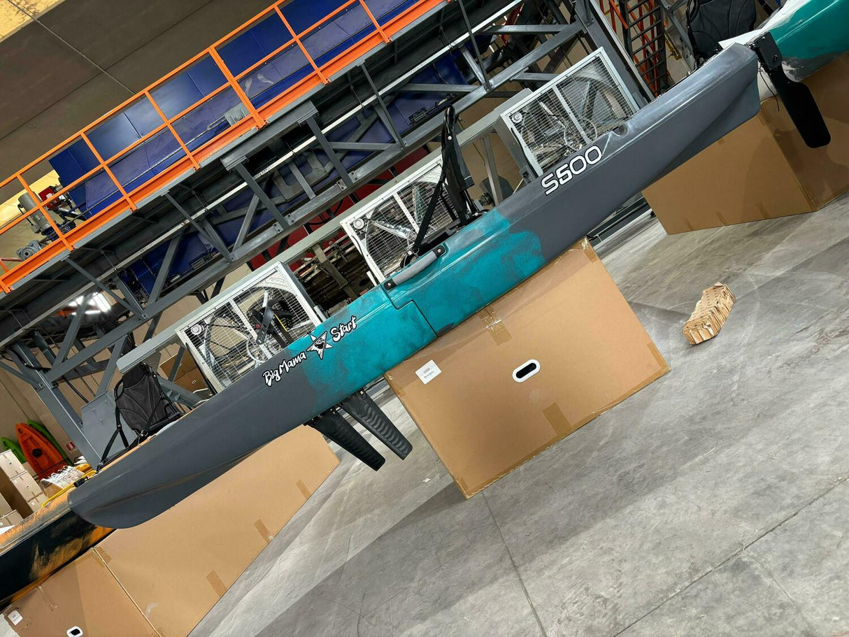 Kayak monoposto divisibile a pedali con pinne BIG MAMA START S500 componibile